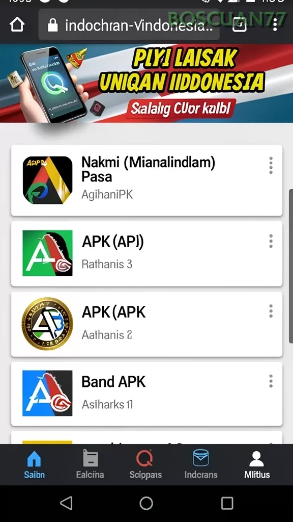 Cuplikan layar L3GAMTOTO — menu navigasi
